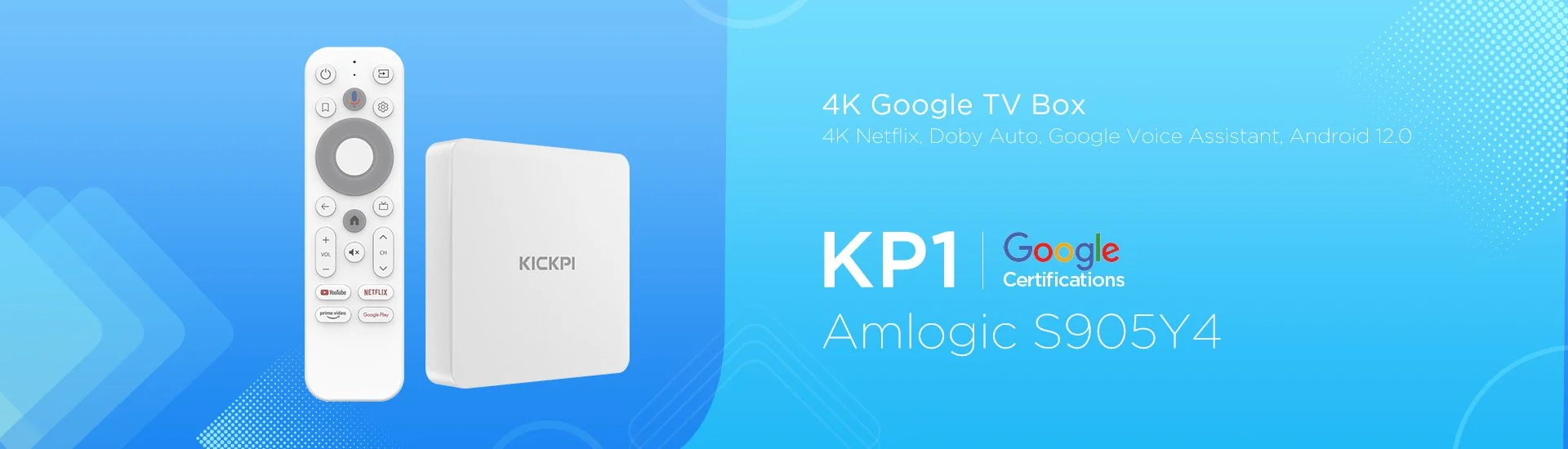 KP1 4K Google TV Box with Amlogic S905Y4 Processor